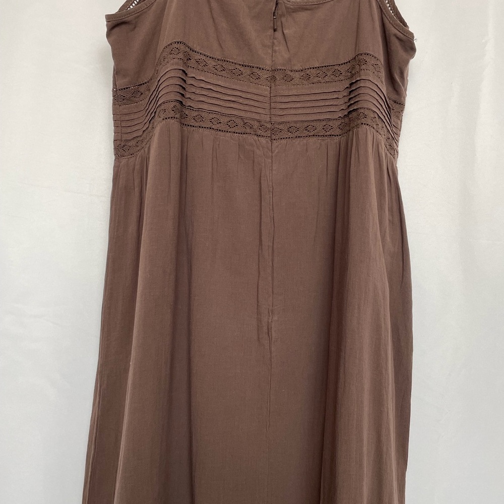 H&M Whimsigoth Boho Prairie Chocolate Brown Lace Cami Maxi Dress 90s Grunge 16 - Picture 10 of 14